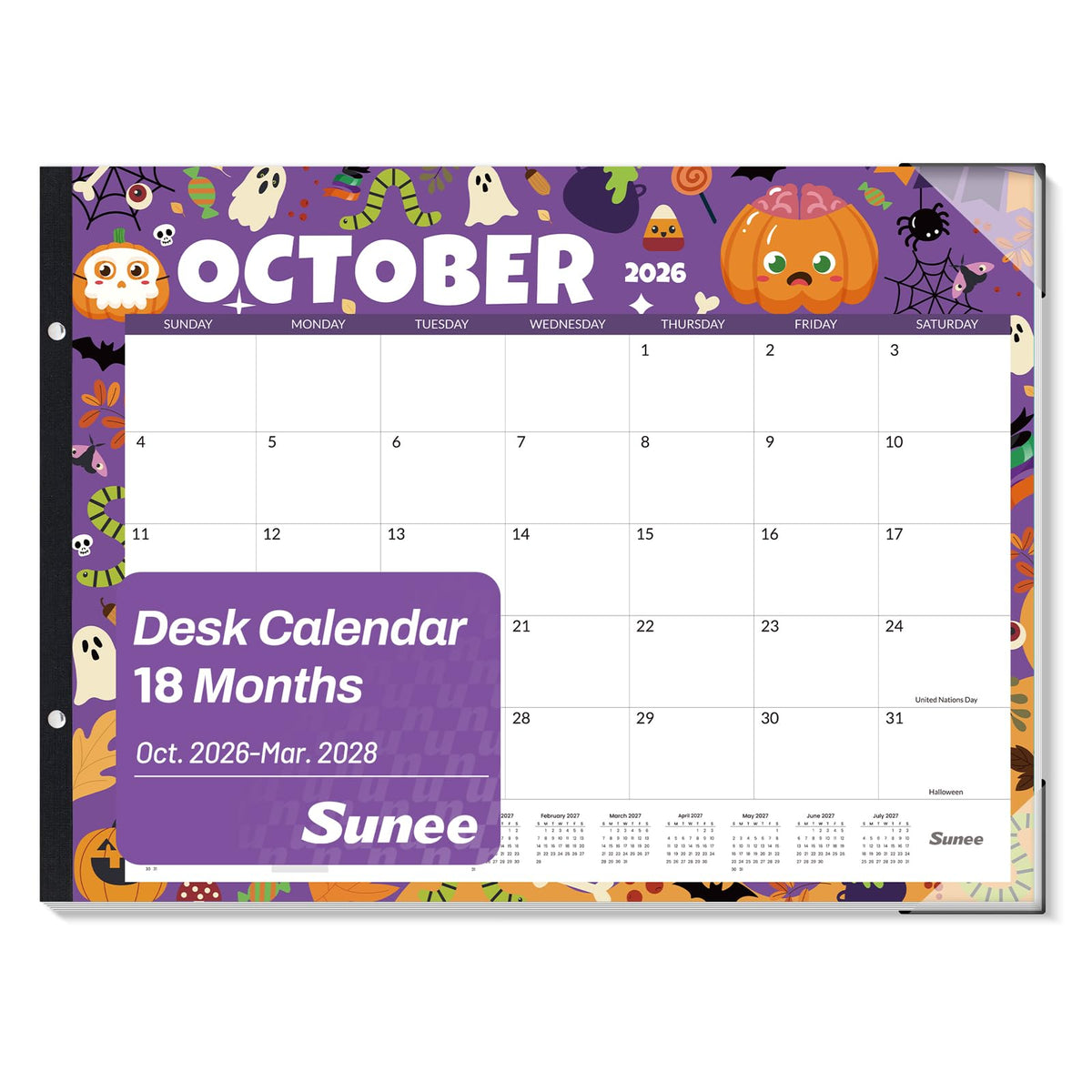 SUNEE Desk Calendar 2026 Large 22x17 from July 2026 to December 2027, Extra Large Desktop Monthly Calendar Pad 18 Months For Teacher or Office, Desk Top, Greenery