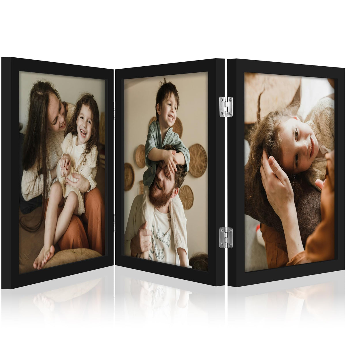 decorUhome Black Triple 4x6 Picture Frame Vertical