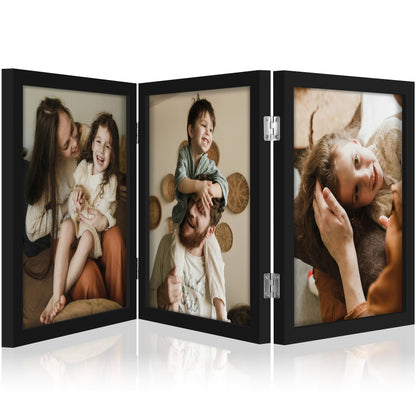 decorUhome Black Triple 4x6 Picture Frame Vertical