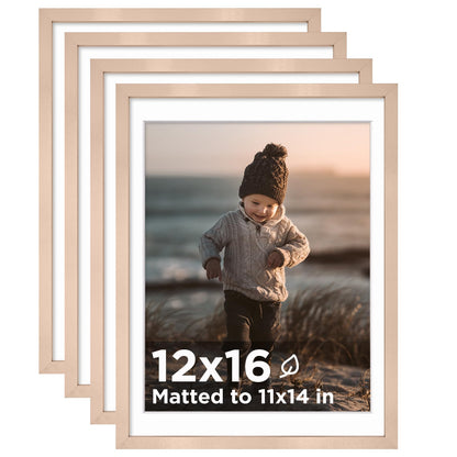 KINLINK 5x7 Picture Frames, Mix Color Photo Frames with Plexiglass for Picture 4x6 with Mat or 5x7 without Mat, Composite Wood Picture Frames for Table Top and Wall Mounting, Set of 4