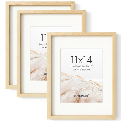 4x6 Picture Frame, USA-Sourced Natural Maple Wood Photo Collage Frame with HD Tempered Glass, Modern Simple 4 x 6 Wooden Frame Matted to 3.5x5, Gallery Wall Frames for Art, Wall or Tabletop Display