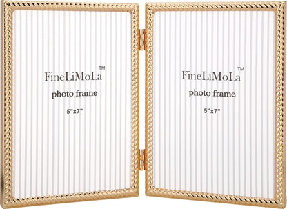 5x7'' Silver Rope Design Metal Picture Frames with Hi Quality Velvet Backing and Real Glass Front,Silver Photo Frame 7x5'' for Desktop Display Or Wall Hanging