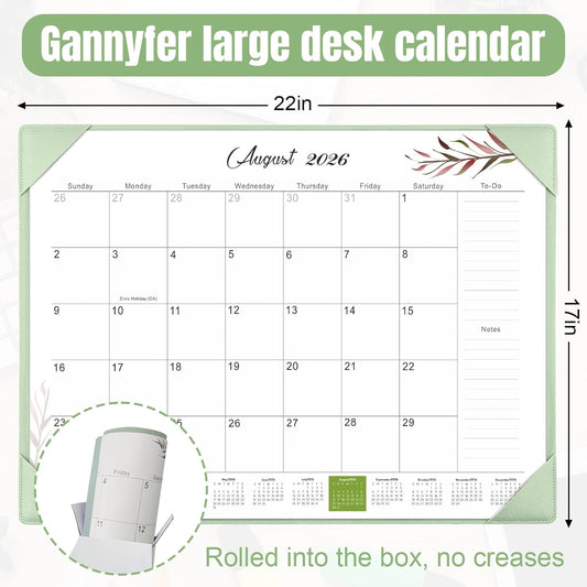 Desk Calendar 2026-2027 with Desktop Mat,22x17'' Large Desktop Pad Calendar