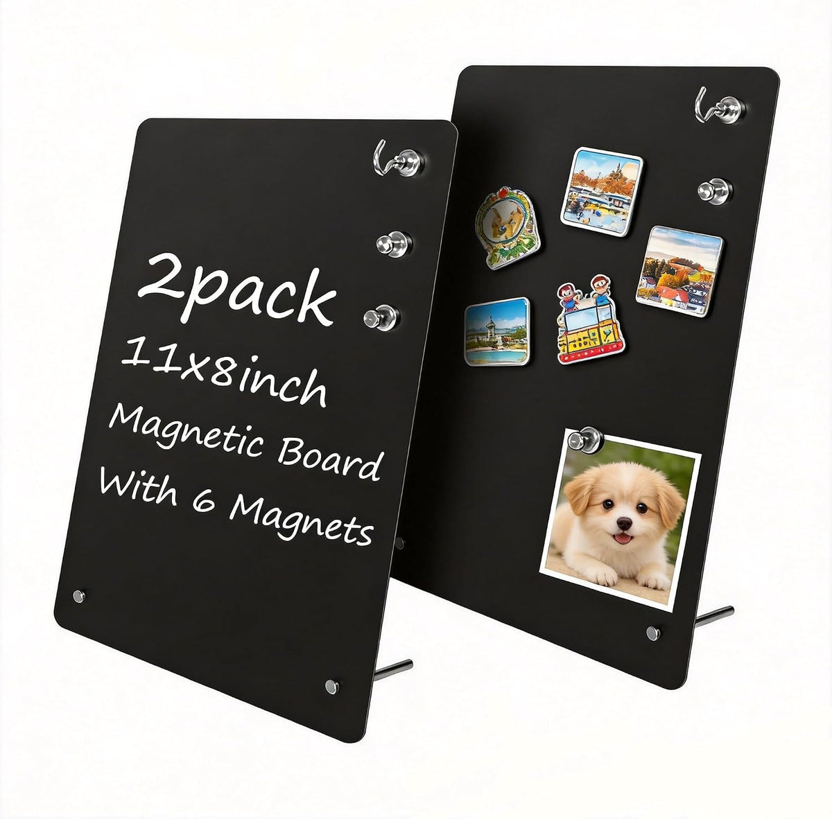 2 Pack Magnetic Board - Black Magnet Display Stand