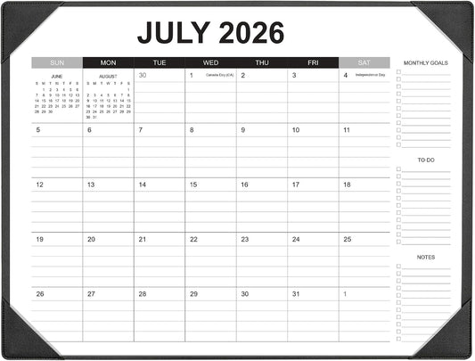 Desk Calendar 2026-2027 with Desk Mat – 22" x 17" Large Desk Pad Calendar Runs from July 2026 to December 2027, Office Supplies Desktop Monthly Calendar for Home & Office
