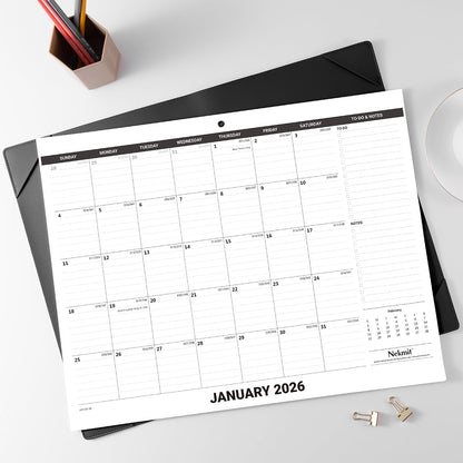Nekmit Large Desk Calendar 2026 with Desk Protecting Pad, Runs from Jan 2026 - Jun 2027, Office Supplies 21" x 16 1/2" Desktop Calendar for Life Planning or Organizing