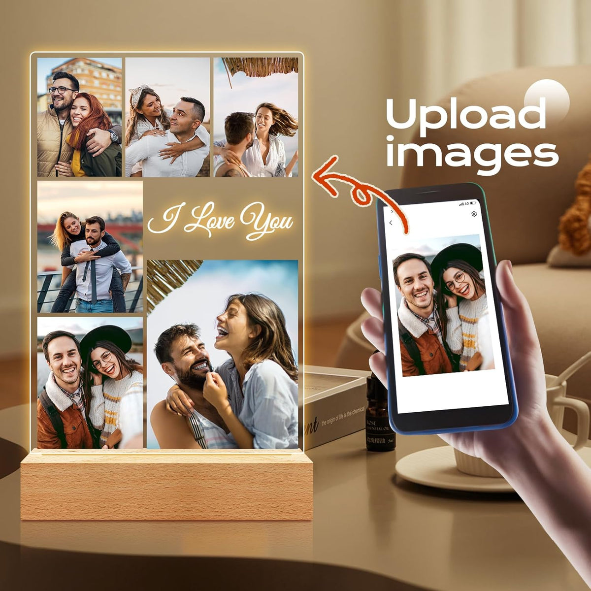 KoxSmar Custom Picture Frame, Personalized Photo Frame, Customized Picture Frames, Personalized Anniversary Birthday Gifts for Women Men Her Him Girlfriend Boyfriend Wife Husband Couple