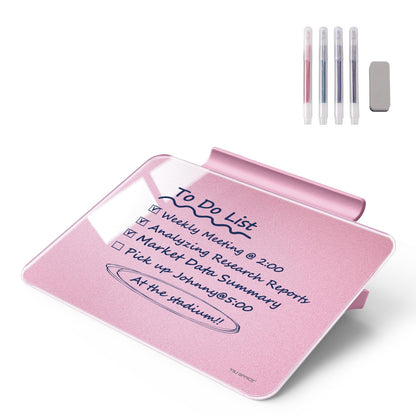Small Desktop Glass Dry-Erase Whiteboard - 8 X 6 Inches Tabletop Easel Whiteboard with Stand, Desk Board Buddy for Artist, Teacher and Student