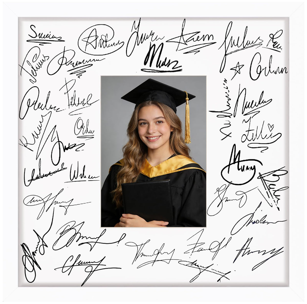 eletecpro 11x14 Signable Picture Frame with Clear Acrylic Cover, Signature Photo Frame with Mat Display 5x7 Photo for Tabletop or Wall, Wedding Guest Book Alternative, Graduation Decoration, Black