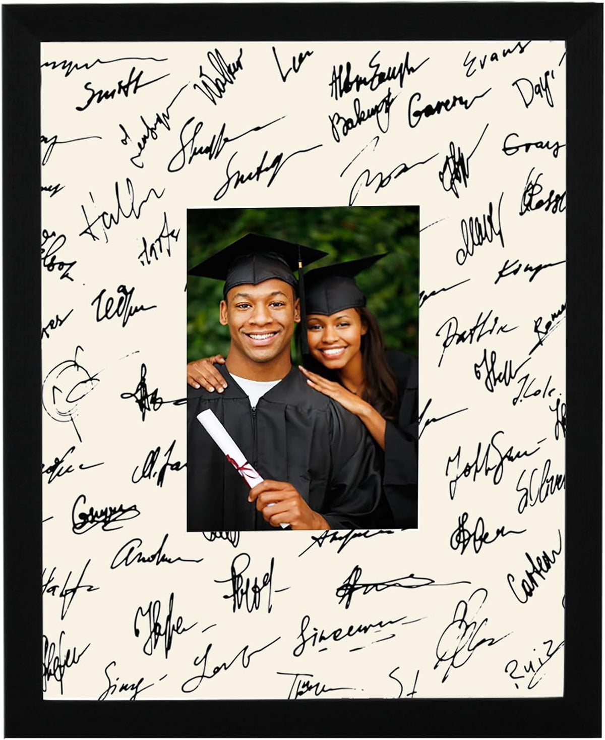 GarduationMall 11x14 Signature Picture Frame Holds 5x7 Photo with White Mat for Wedding Graduation | Wall or Tabletop Display