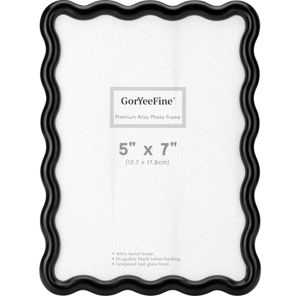 3-2x3'' Silver Heavy-Duty Zinc Alloy Picture Frames,Wave Design Silver Picture Frame Multi 3x2'' Photo Frame,with Black Premium Velvet Backing,for Desktop and Wall Hanging.