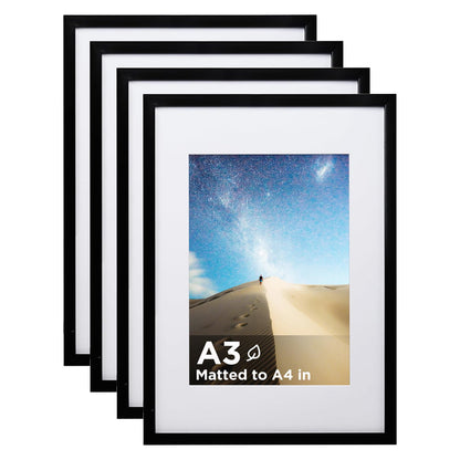 KINLINK 5x7 Picture Frames, Mix Color Photo Frames with Plexiglass for Picture 4x6 with Mat or 5x7 without Mat, Composite Wood Picture Frames for Table Top and Wall Mounting, Set of 4