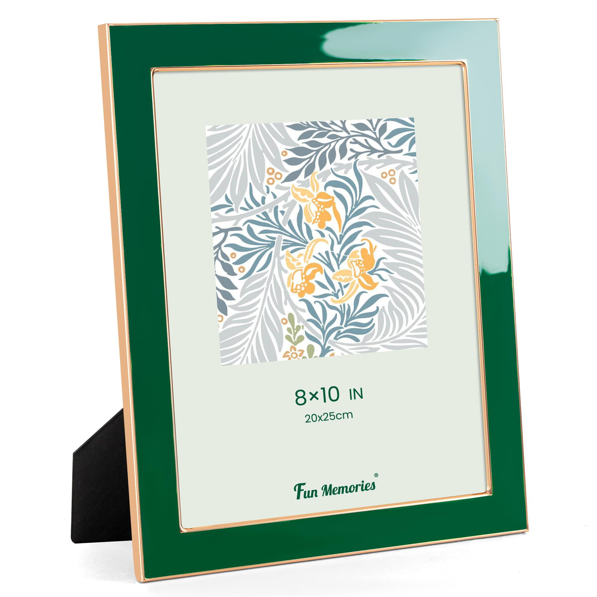 Fun Memories 4x6 Enamel Picture Frame with HD-Tempered Glass, Gold Metal Edge with Easel, Vertical & Horizontal Display, Wall and Tabletop Display Family Photo Gallery (White Enamel,1P)