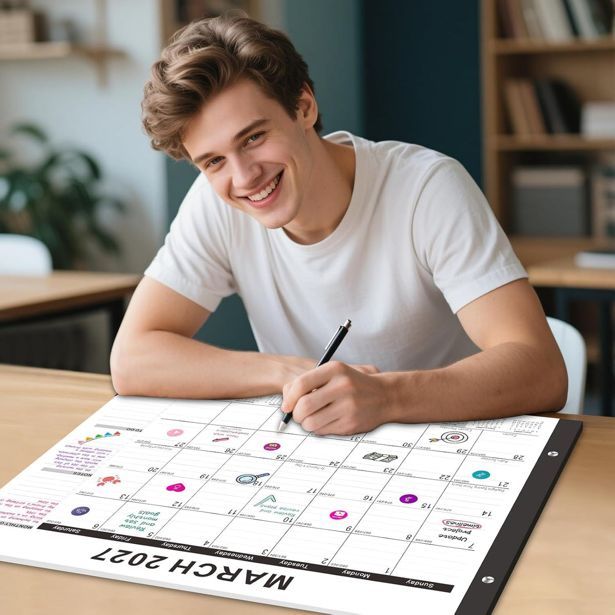 Large Desk Calendar 2026-2027,Jul 2026-Dec 2027,Gannyfer 18-Month Calendar