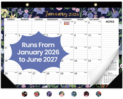 Taja 3 Pack of Desk Calendar 2026-2027, Jul 2026-Dec 2027, 17" x 12"