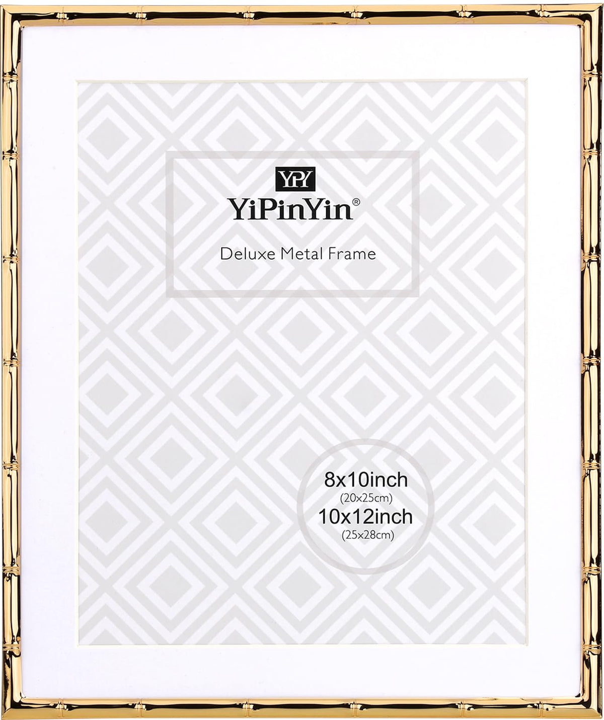 YiPinYin Dark Gold 4x6'' Bamboo Detail Designs Hinged Triple Metal Picture Frame,Elegant Gold Plated Wedding Photo Frames With Soft Touch Velvet Backing for Desktop and Wall Décor