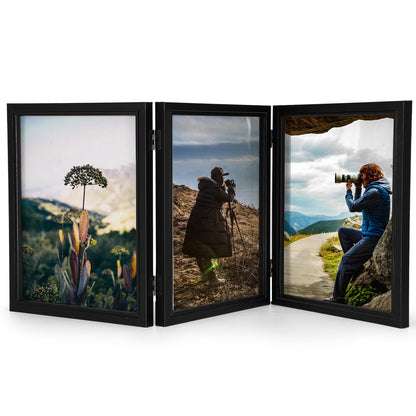 Sintuff 7 Picture Frame 4x6 Folding Hinged Picture Frames for Home Decor