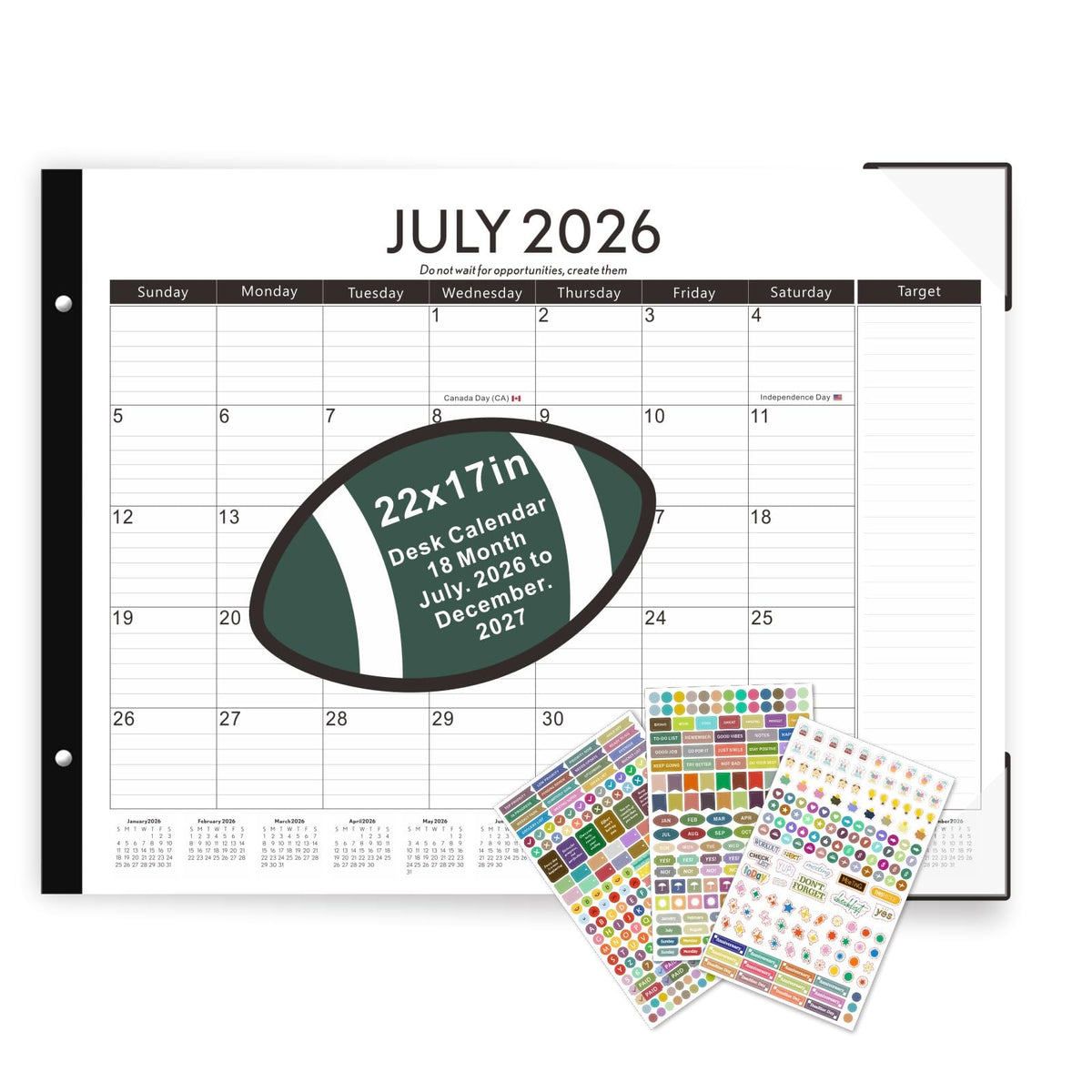 Large Desk Calendar 2026-2027 22x17 Inches,18 Month