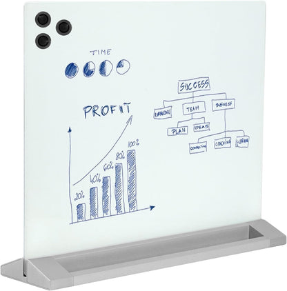 VIVO White Glass 23 x 19 in Tabletop Dry Erase Board, DESK-WB23G