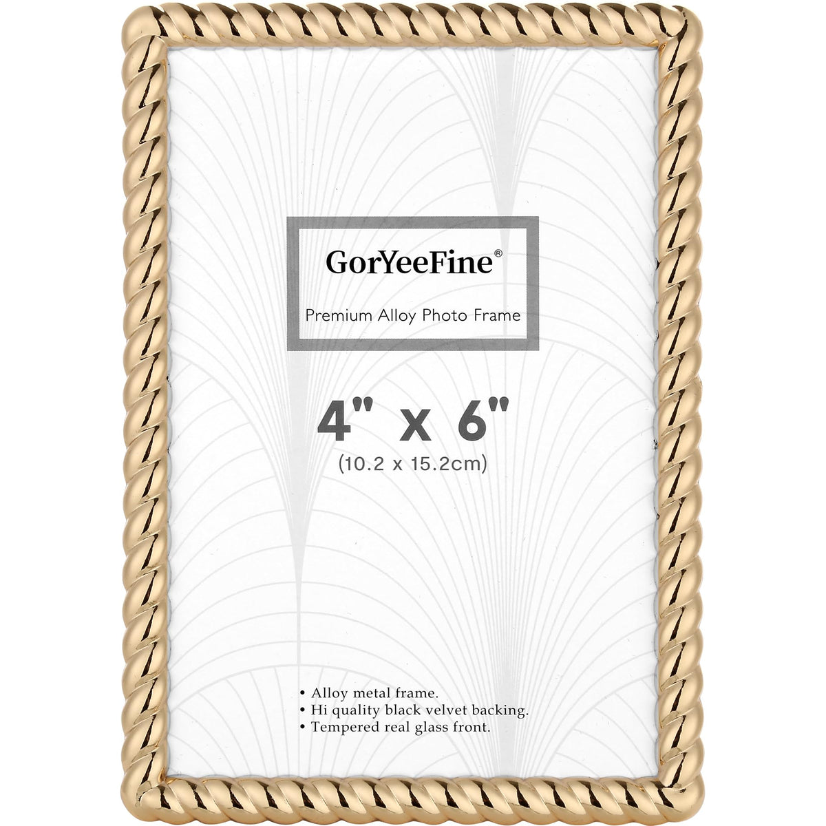4x6‘’ Gold Arched Picture Frame,Tempered Real Glass Photo Frame with Premium Velvet Backing,for Tabletop & Shelf Display Decorative Frame for Home Office Decor