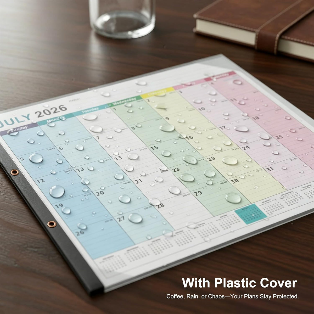 COMIX Desk Calendar 2026-2027, Large 22" x 17" Monthly Desktop Planner Pad with Frosted Cover, 18 Months July 2026 to December 2027, Side Bound Thick 120 GSM Paper for Office School Home