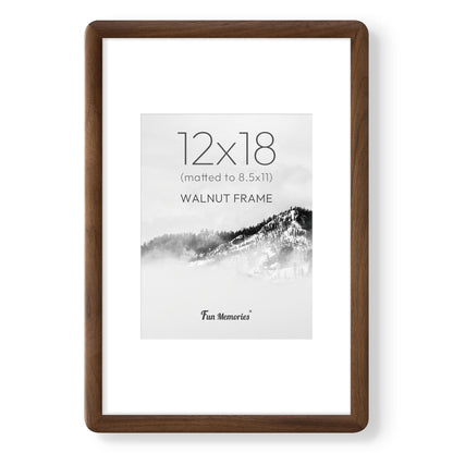 6x6 Picture Frame, USA-Sourced Walnut Wood Photo Frame with Tempered Glass, Handcrafted Rustic Farmhouse Frame for Wall & Tabletop Display, Matted to 4x4
