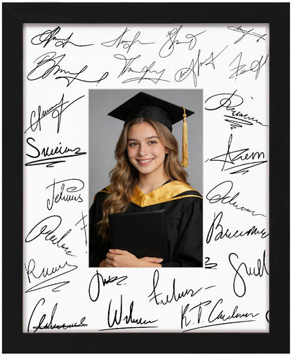 eletecpro 11x14 Signable Picture Frame with Clear Acrylic Cover, Signature Photo Frame with Mat Display 5x7 Photo for Tabletop or Wall, Wedding Guest Book Alternative, Graduation Decoration, Black