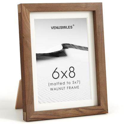 4x6 Picture Frame, USA-Sourced Natural Maple Wood Photo Collage Frame with HD Tempered Glass, Modern Simple 4 x 6 Wooden Frame Matted to 3.5x5, Gallery Wall Frames for Art, Wall or Tabletop Display
