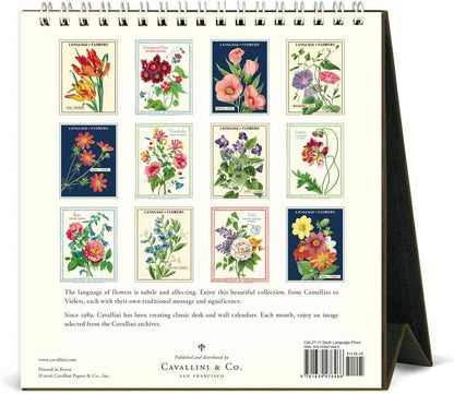Cavallini 2027 Language of Flowers Easel Desk Calendar, 6x6.5 In, 12 Month