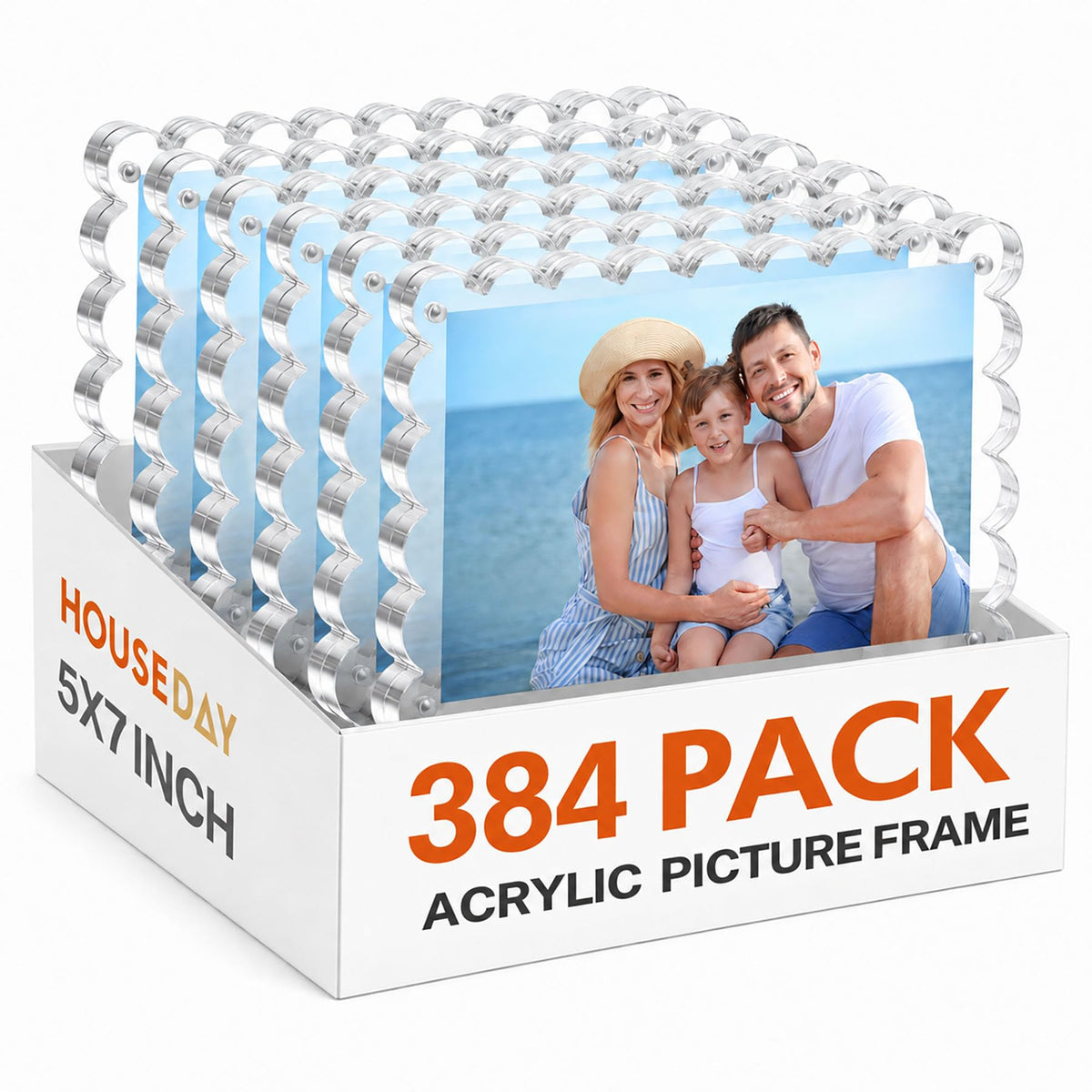 HOUSE DAY 3Pack Acrylic Picture Frame 5x7,Double Sided for Tabletop Display