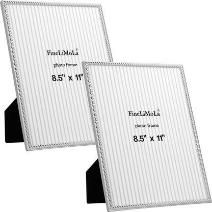 5x7'' Silver Rope Design Metal Picture Frames with Hi Quality Velvet Backing and Real Glass Front,Silver Photo Frame 7x5'' for Desktop Display Or Wall Hanging