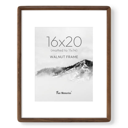 6x6 Picture Frame, USA-Sourced Walnut Wood Photo Frame with Tempered Glass, Handcrafted Rustic Farmhouse Frame for Wall & Tabletop Display, Matted to 4x4