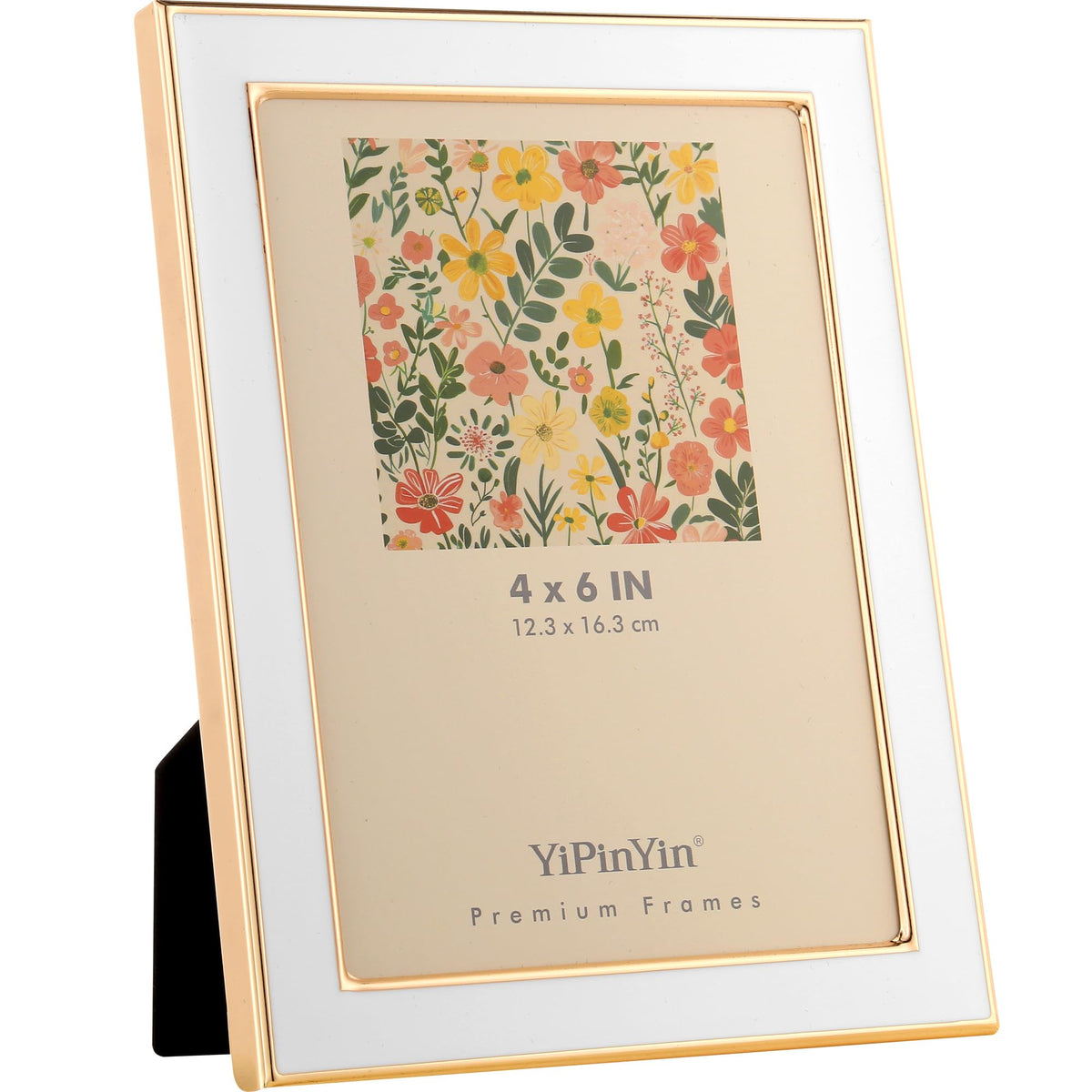 YiPinYin 5x7''Jasper Green Enamel Picture Frames with Gold-Plated Metal Frame Design,HD-Real Glass & Velvet Back,for Countertop,Tabletop Display,Bookshelf,Wall Décor