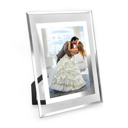 5x7 Picture Frames - 2 Pack Glass Photo Frame for Tabletop/Desktop Display, Horizontal/Vertical Orientation, Silver Finish