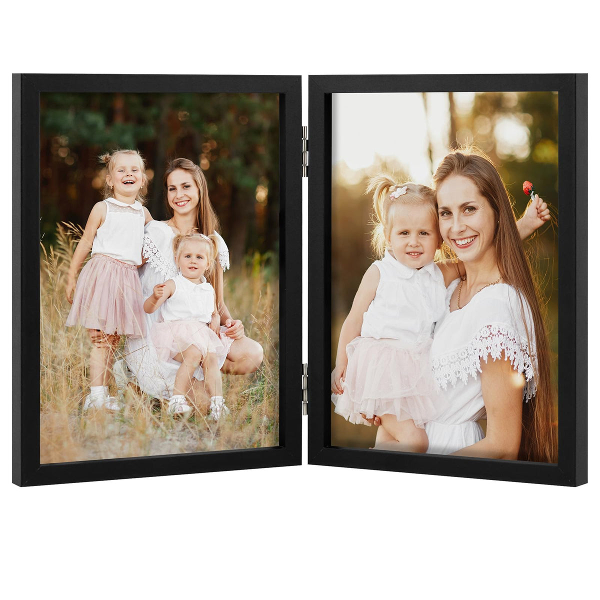 5x7 Double Picture Frame Tabletop Display for Photos Pink