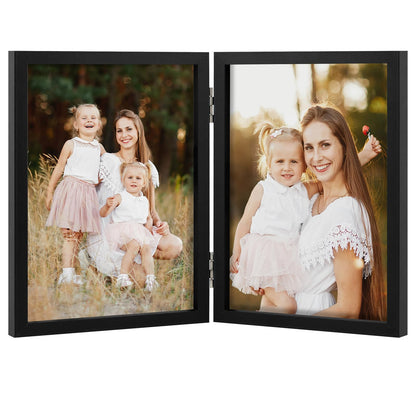 5x7 Double Picture Frame Tabletop Display for Photos Pink