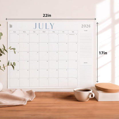 ETERNA GOODS 2026-2027 Flat Desk 18-Month Calendar, Simple Aesthetic Lay Flat Calendar in a Large 22" x 17" Size, Upgrade Your Desktop With a Modern Full Month View Calendar