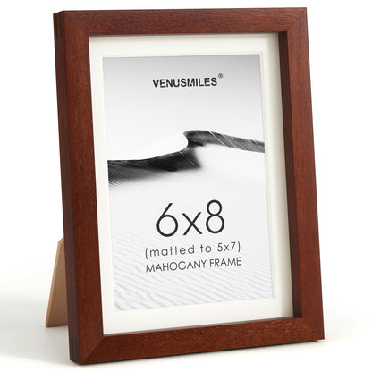 4x6 Picture Frame, USA-Sourced Natural Maple Wood Photo Collage Frame with HD Tempered Glass, Modern Simple 4 x 6 Wooden Frame Matted to 3.5x5, Gallery Wall Frames for Art, Wall or Tabletop Display