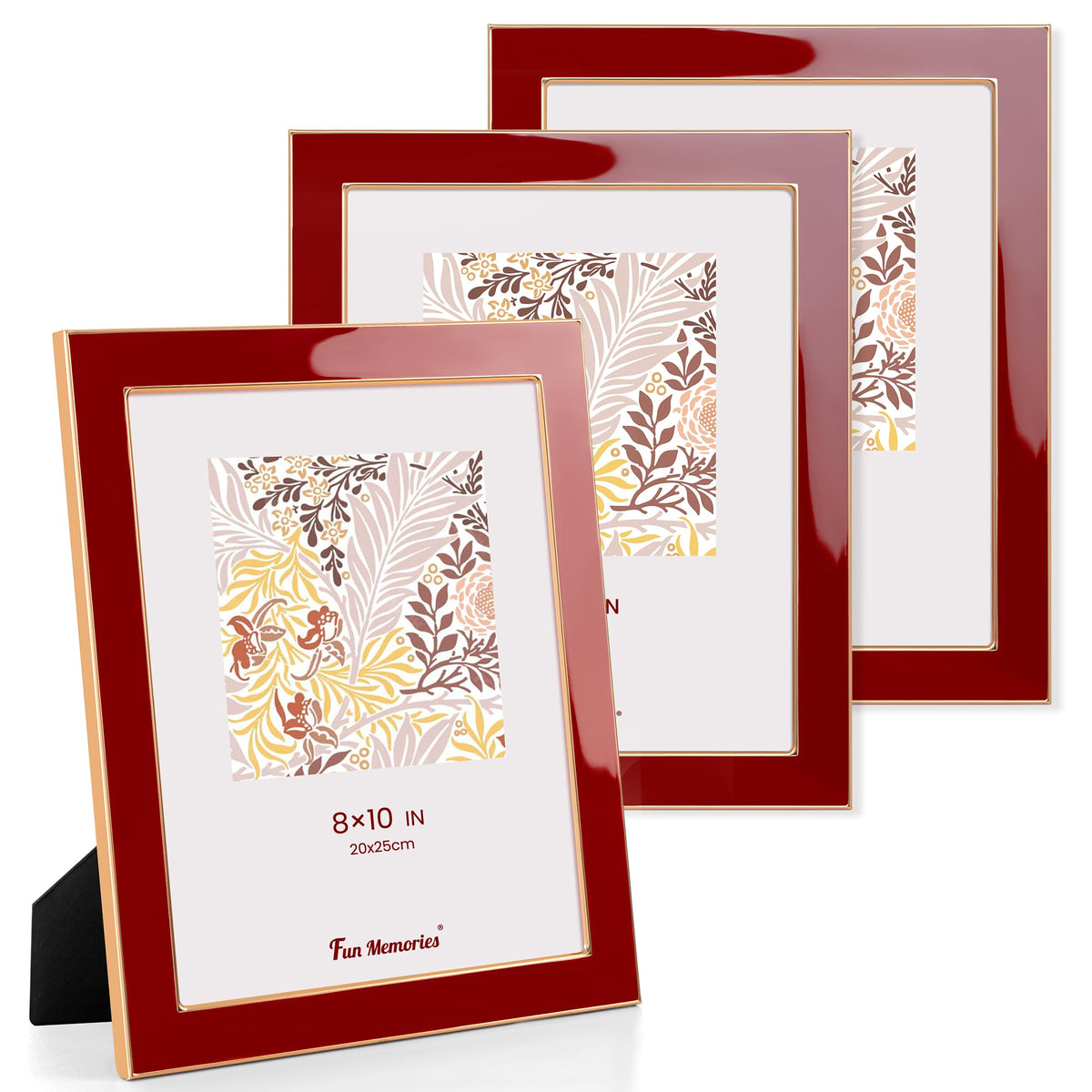 Fun Memories 4x6 Enamel Picture Frame with HD-Tempered Glass, Gold Metal Edge with Easel, Vertical & Horizontal Display, Wall and Tabletop Display Family Photo Gallery (White Enamel,1P)