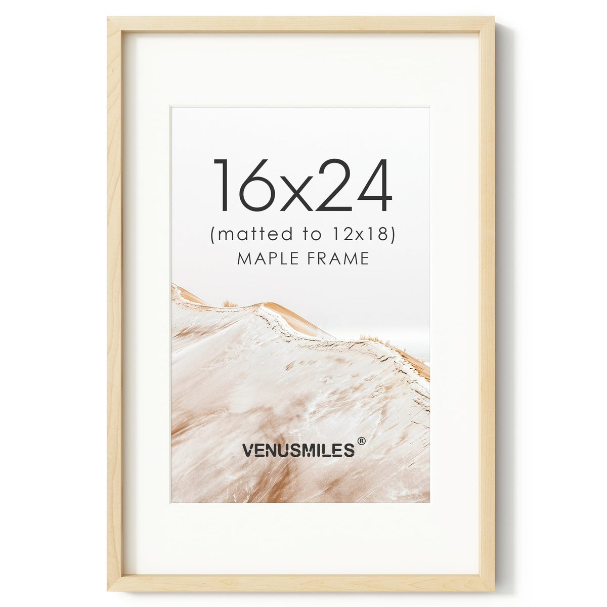 4x6 Picture Frame, USA-Sourced Natural Maple Wood Photo Collage Frame with HD Tempered Glass, Modern Simple 4 x 6 Wooden Frame Matted to 3.5x5, Gallery Wall Frames for Art, Wall or Tabletop Display