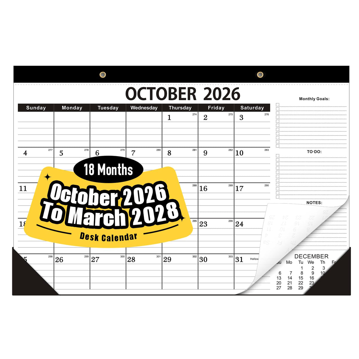 Desk Calendar 2026-2027 -18 Months-JULY 2026 to December 2027,Desk calendar 2026-2027,12x17 in,Calendar 2026-2027,Office Desk Calendar 2027