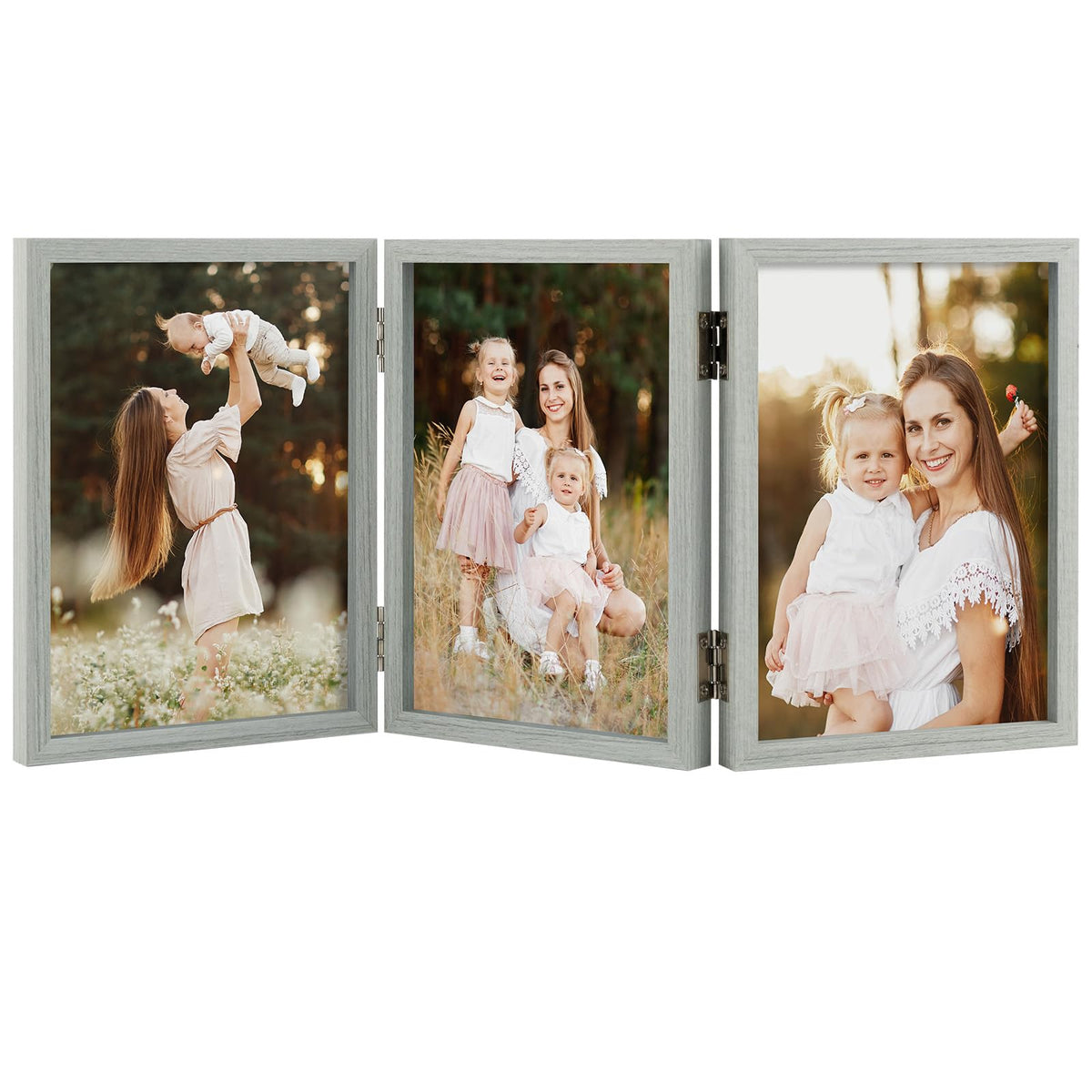 4x6 Triple Picture Frame Tabletop Display for Photos Pink