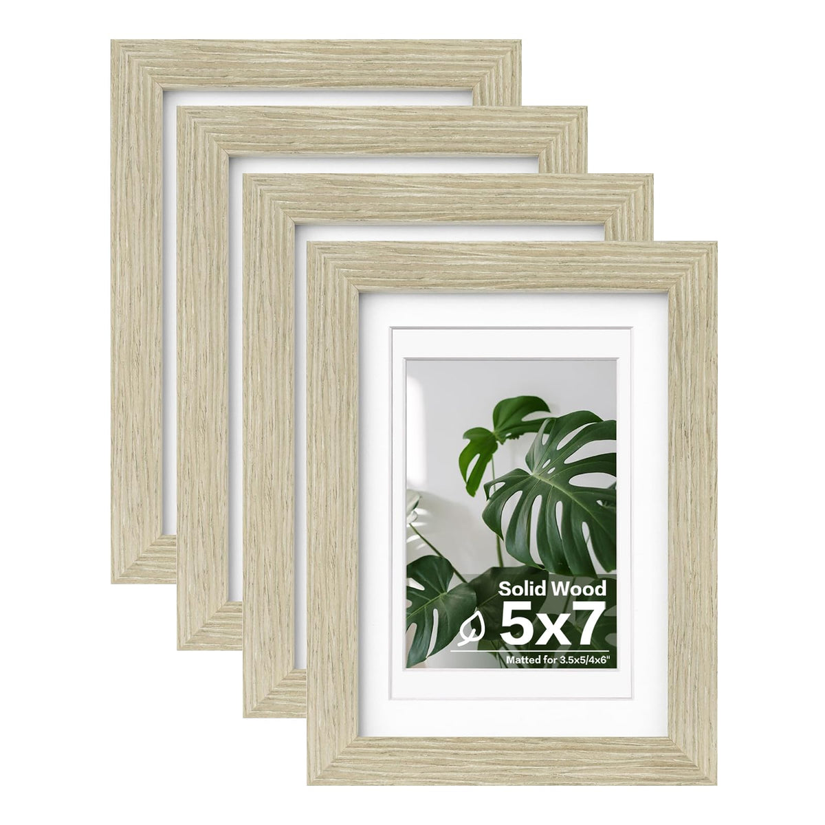 Egofine 8x10 Picture Frames Set of 4, Made of Solid Wood Covered by Plexiglass 4x6 and 5x7 with Mat or 8x10 without Mat, for Table Top Display and Wall Mounting Photo Frame Black