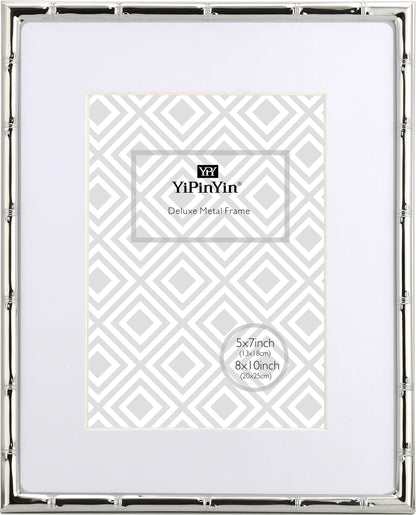 6x8''Bamboo Detail Dark Gold Metal Picture Frame 2pack,With Acid Frame Mount for 4x6'',Elegant Gold Plated Baby Nurse Photo Frames 6x8''With Soft Touch Velvet Backing for Desktop and Wall Décor
