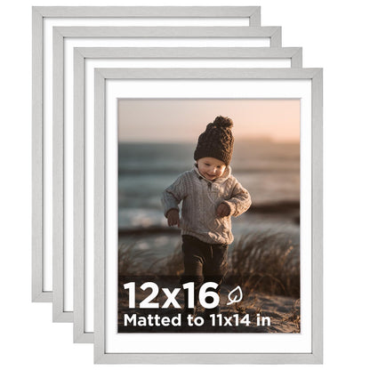 KINLINK 5x7 Picture Frames, Mix Color Photo Frames with Plexiglass for Picture 4x6 with Mat or 5x7 without Mat, Composite Wood Picture Frames for Table Top and Wall Mounting, Set of 4