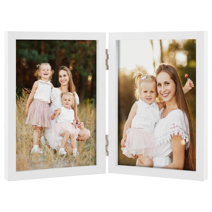 5x7 Double Picture Frame Tabletop Display for Photos Pink