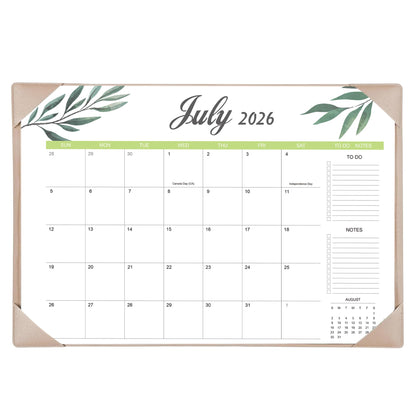 Desk Calendar 2026-2027 with Desk Mat – 22" x 17" Large Desk Pad Calendar Runs from July 2026 to December 2027, Office Supplies Desktop Monthly Calendar for Home & Office
