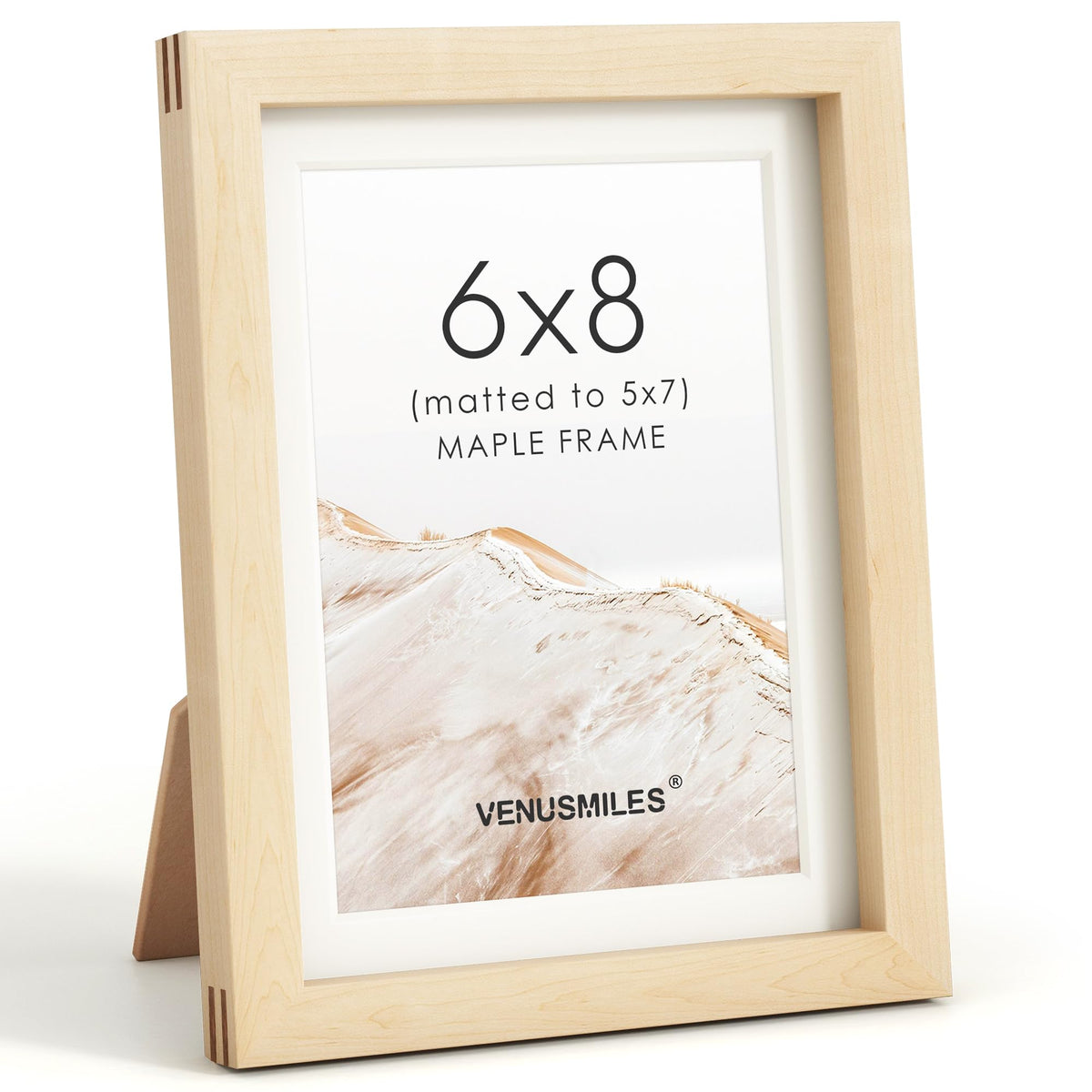 4x6 Picture Frame, USA-Sourced Natural Maple Wood Photo Collage Frame with HD Tempered Glass, Modern Simple 4 x 6 Wooden Frame Matted to 3.5x5, Gallery Wall Frames for Art, Wall or Tabletop Display