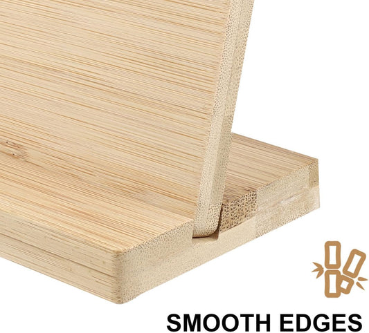 SEWACC Bamboo Blank Sign Display Board with Base Desktop Name Plate Name Board Payment Code Menu Holder for Table Office Store Sign Holder Stand 9.44 X 3.93 X 2.95 in