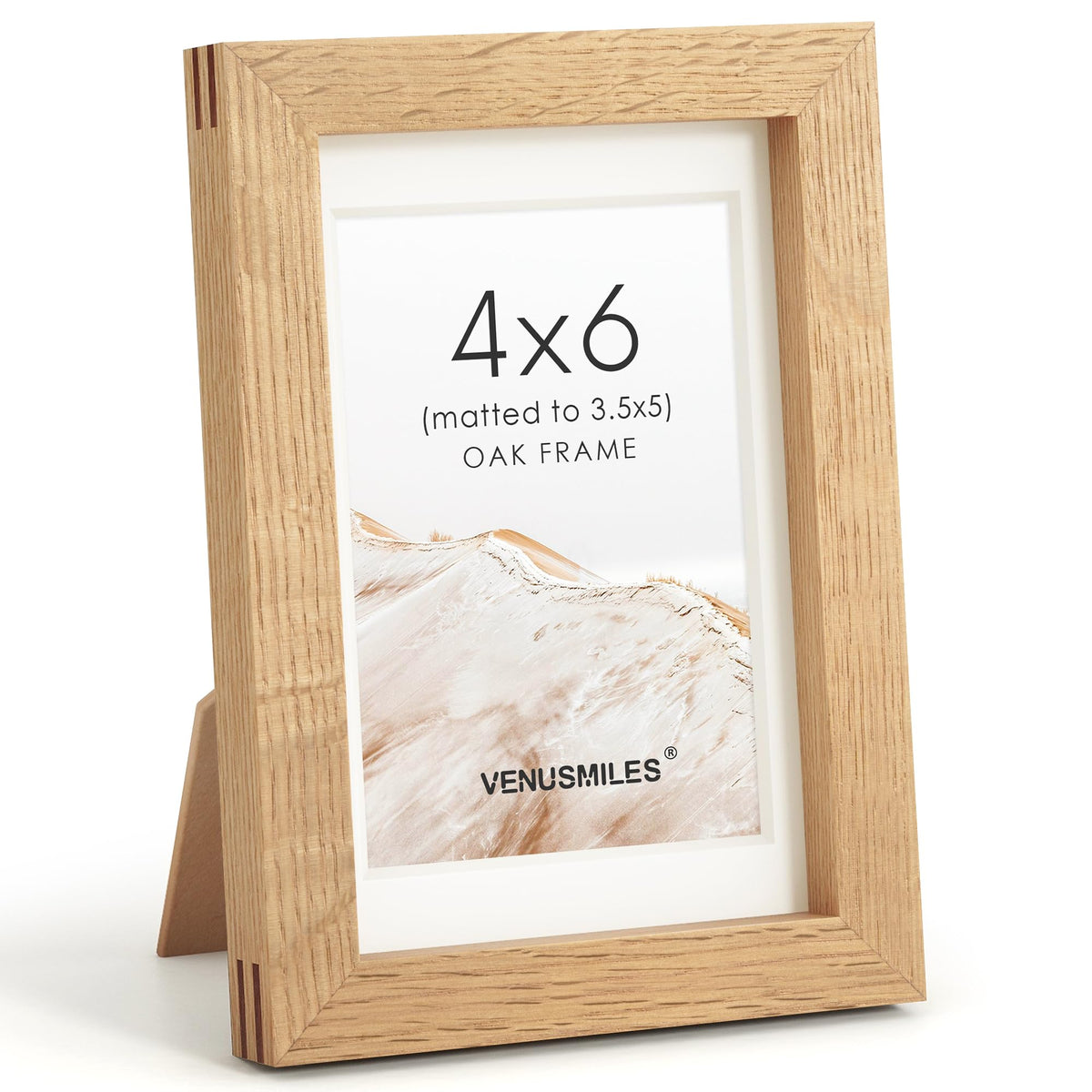 4x6 Picture Frame, USA-Sourced Natural Maple Wood Photo Collage Frame with HD Tempered Glass, Modern Simple 4 x 6 Wooden Frame Matted to 3.5x5, Gallery Wall Frames for Art, Wall or Tabletop Display